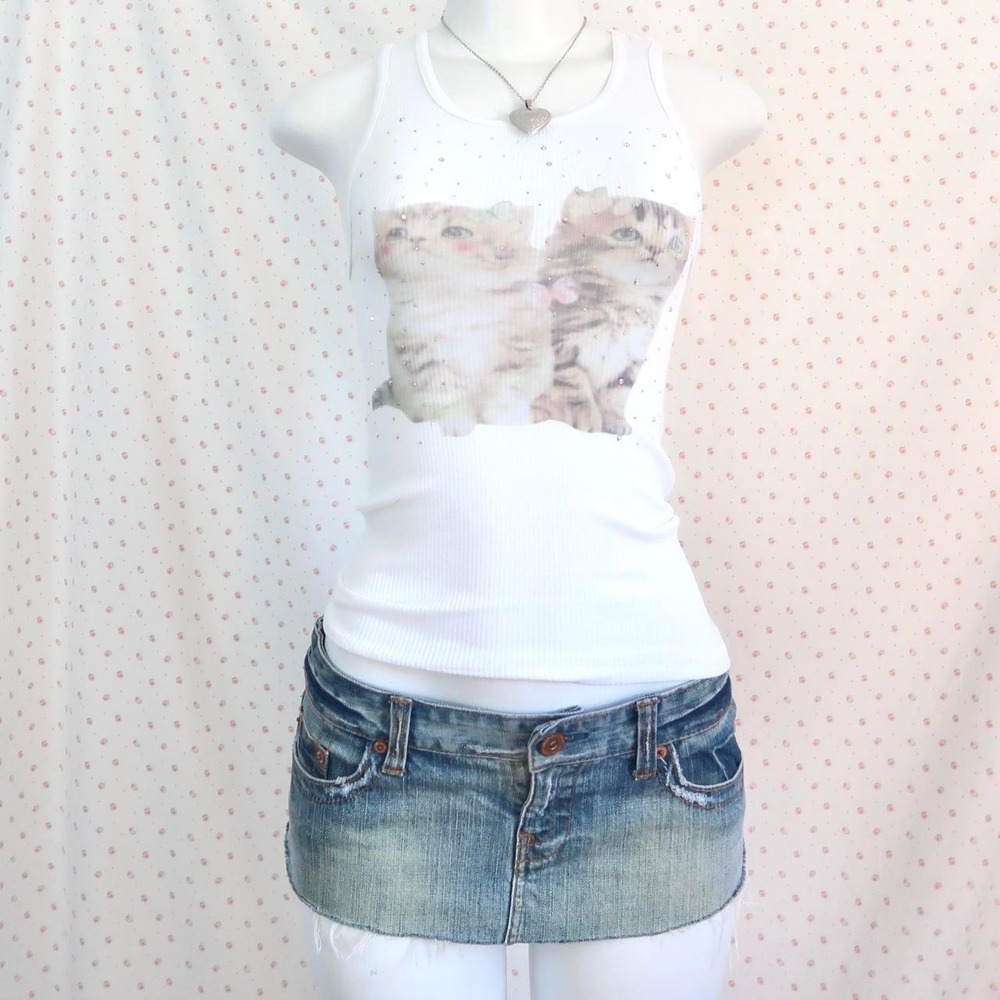 y2k coquette kitten tank top